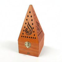 Aromatic Burner with Drawer Wooden Censer Hollow-out for Home Decor