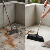 Heavy-Duty Outdoor Push Broom for Yard and Warehouse, Stiff Bristle