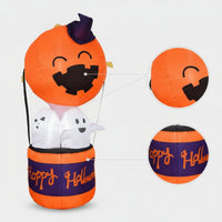 Inflatable Pumpkin Ghost Outdoor Inflatable Ghost with Pumpkin Light Lighted Illuminated for Yard, Lawn, Porch