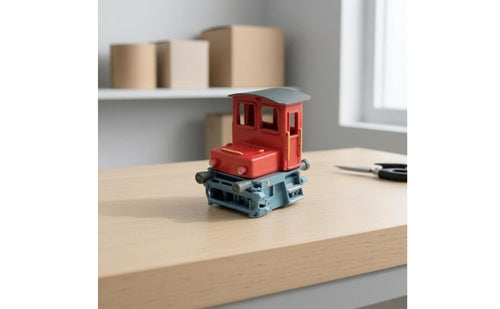 Locomotive Model with Vermilion Train Cab Proportional Display Model Authentic Train for Hobbyists