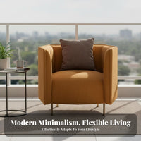 Nordic and design Upholstered Armchair Modern Design Upholstered Lounge Seat Minimalist Single Sofa Soft Upholstery for Apartment Dwellers, homeowners, Small areas, Living Room, Balcony, perusing corner