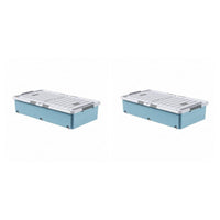 Lowcontour Design Under-Bed Wheeled Box with casters Wheeled Underbed Box Space-Saving Home Organization particleresistant for Students, Homeowners, Renters, Bedroom, Dorm Room, Closet