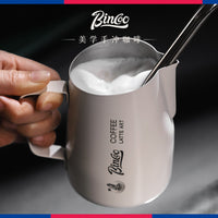 Bincoo Milk Frothing Pitcher, Stainless Steel, with Spout, for Latte Art, with Scale