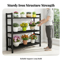 Multi-Tier Flower Shelf Indoor Outdoor Use Multi-Tier Plant Stand Sturdy Construction Floor Standing Plant Rack for Balcony, Living Room, Patio