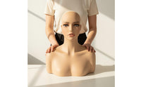 Mannequin Head with Shoulders Photography Prop Jewelry Display Manikin bust  Realistic Hair Hairpiece Display Head for Shop Window