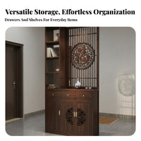 Chinese Design Partition Cabinet Multi-Functional Hollow-Carved Entryway Divider Does Not Block Light and Ventilation Entryway Storage Cabinet