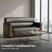 Modern Design Sofa and Coffee Table Set Long-Lasting Construction Office Furniture High Comfort Reception Seating Easy to Clean for Business Owners, Interior Designers, Clients