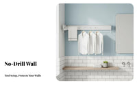Foldable Design foldable Towel Holder No-Drill Installation Drying Rack Space-Saving Bathroom Hardware Multi-Purpose for Apartment Dwellers, Homeowners, Families, Shower Room, Small Spaces, Balcony
