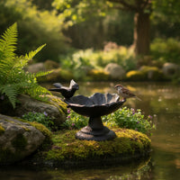 Cast Avian Feeder Garden Pedestal Bird Feeder Compact for Courtyard