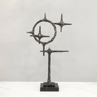 Abstract Sculpture Metal Tabletop Sculpture Modern Centerpiece for Living Room, Bookshelf