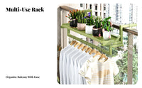 Space-Saving Railing Planter Holder Adjustable hangers Railing Planter Basket Anti-Rust Coating Plant sturdy construction Load-Bearing for Apartment Dwellers, Homeowners, Home Decorators, Balcony, Fence, Patio, window ledge