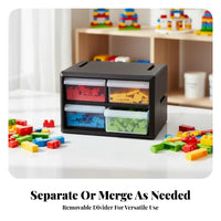Removable Divider Transparent-Front Drawer Cabinet Black Plastic Drawer Cabinet