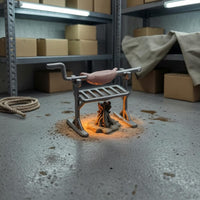 Skewer Miniature Barbecue Scene Metal-Look 1/64 Barbecue Grill Model Slatted Grill Scene Model Fire Base for Display