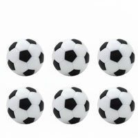 6 Pieces Standard Size 28 Mm Foosball Ball Long-Lasting Material Black and White Table Soccer Ball Colorfast Table Soccer Balls Fade Resistant