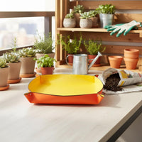 Plant Repotting Mat Easy to Clean Foldable Potting Tray Leak-Resistant Corners Waterproof Gardening Tarp for Gardeners, Indoor, Balcony