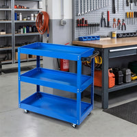 Three-Tier Tool Cart Rolling Tool Cart Lightweight for Auto Repair Shop
