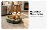 Heart-Shaped Cushiony Padding cozyheartShaped Pet Lounger Soft Padding Feline Bed for Small Dogs, Kittens, Sleeping, Resting, Living Room