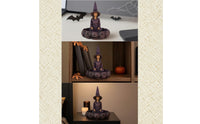 Spooky Pumpkin Bowl with Witch Decorative Witch Storage Container Cute Halloween Candy Dish Compact for Goth Decor Lovers, Witchcraft Fans, Entryway Table, Office Desk