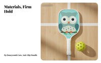 Kids Pickleball Paddle Long-Lasting Cartoon Pickleball Racket Childrens Paddle Racket Fun Design Anti-Collision Perimeter Guard
