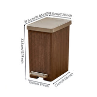 Trash Can with Lid Space-Saving Pedal Trash Can Garbage Bin Compact Wastebasket Minimalist for Families, Living Room, Bathroom