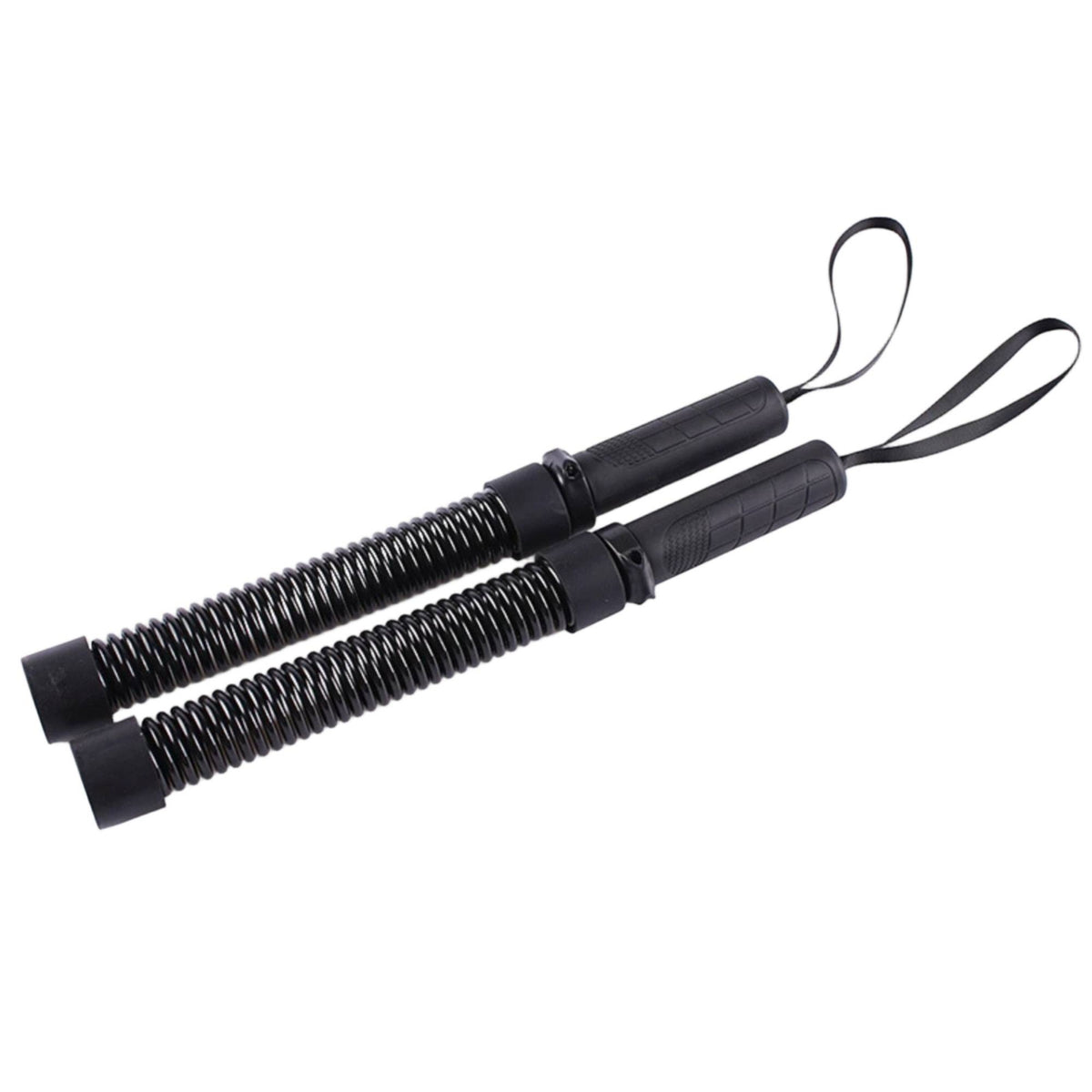 Textured Handles Spring-Loaded Grip Bar Black Resistance Training Bar