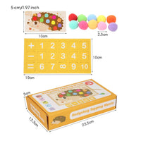 Felt Balls Wooden Hedgehog Tapping Toy Hand-Eye Coordination Wooden Pounding Box Natural Wood Finish Tapping Toy Set Rounded Edges for Toddlers, Young Children