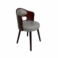 Retro Design Upholstered Swivel Chair Sturdy Construction Upholstered Swivel Armchair Curved Backrest Dining Seat Padded Cushion for Children, Interior Decorators, Homeowners, Study Room, Balcony, Bedroom, Office
