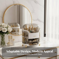 Large Capacity Multi-Drawer Cosmetic Container Dust-Proof Footed Cosmetic Organizer with Drawers Transparent Lid Facial Care Carrier Stylish Design for Makeup Enthusiasts, Students, Adults, Dressing Table, Dresser, Bedroom, Bathroom