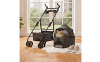 Mesh Pet Stroller with Detachable Carrier Spacious Pet Stroller with Cup Holder Lightweight Stable for Small Pets, Dogs