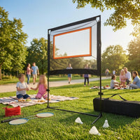 Metal Frame Portable Badminton Practice Net Ground Stakes Included Badminton Target Net