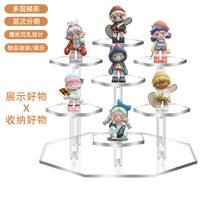 Acrylic Display Stand, Tiered Ladder Style for Figures and Blind Boxes