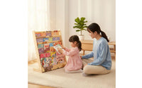 Solid Wood Children's Picture Book Rack Multi-Layer Wooden Kids Bookshelf Easy Reach Kids Picture Book Rack Large Capacity for Toddlers, Playroom, Nursery