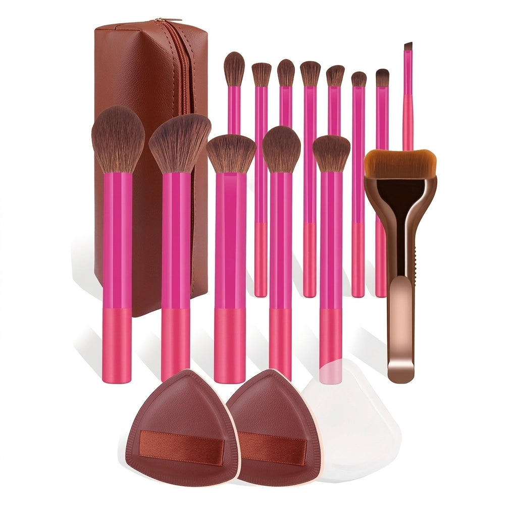 Make Up Brushes Professional Makeup Set with Cosmetic Bag, Synthetic Bristles Foundation Powder Blush Eyeshadow Travel Kit