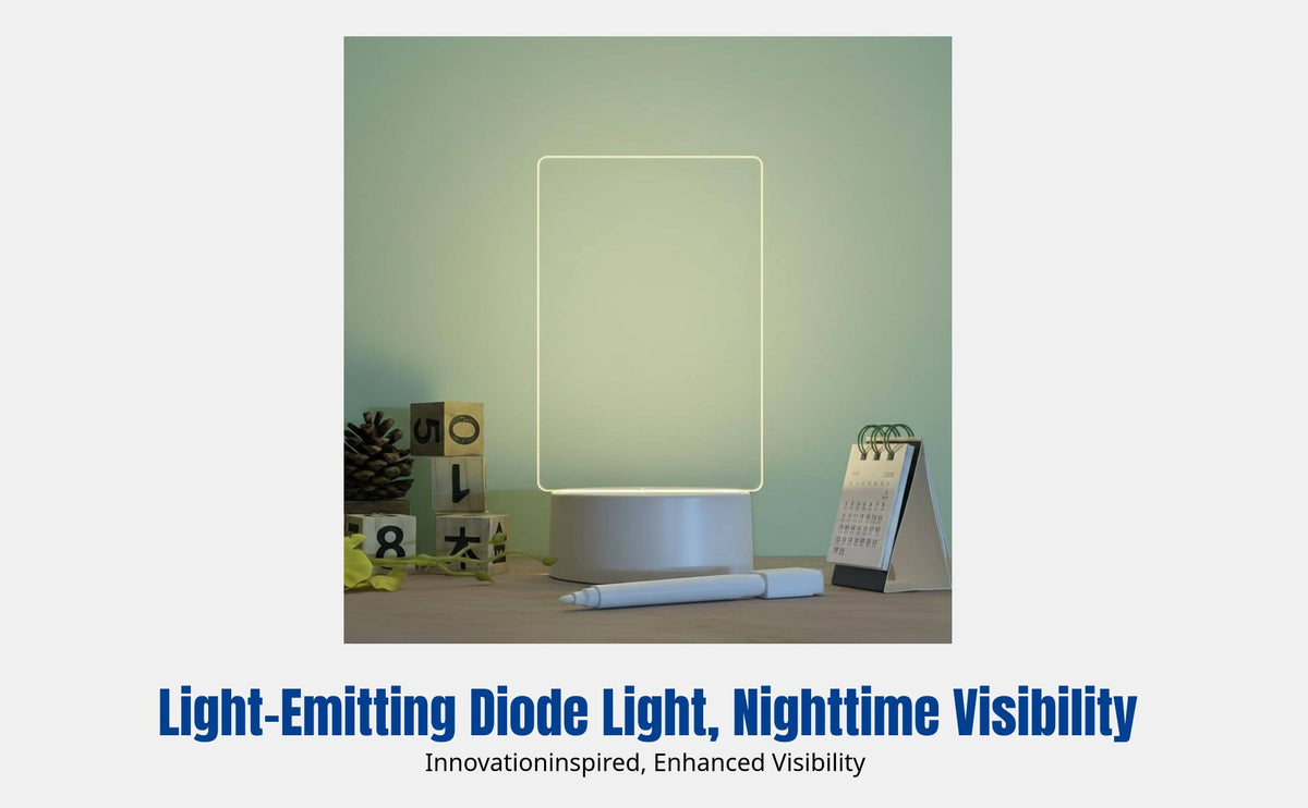 Acrylic Note Board, Transparent Light-Up Writing Board, Erasable Desktop Memo Pad for Home Office, Customizable Light-Up Board