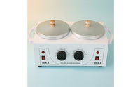 Dual Adjustable Temperature Depilatory Warmer Professional Double Pot Depilatory Warmer Variable Heating Electric