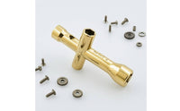 Gold Finish Mini Cross Wrench Hexagonal Openings Four-Way Socket Wrench Metal Hex Socket Spanner Compact Size