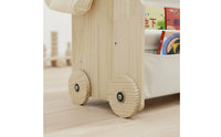 Easy to Move Mobile Children's Reading Shelf Child-Friendly Design Rolling Book Shelf Space Saving Kids Bookshelf Sturdy for Playroom, Nursery
