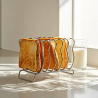Toast Rack with Bear Frame Compact Stainless Steel Toast Holder Bread Serving Rack Cute Sandwich Bread Holder Polished