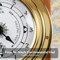 4 Pieces Pressure Gauge Thermometer Hygrometer Clock Set Wall Mount Pressure Gauge Thermometer Hygrometer Clock Oceanic Climate