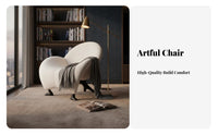 Nordic Design ram's Horn Chair Light Luxury aesthetic Indoor Furniture Sculptural Form Ergonomic Backrest for Interior Designers, Apartment Dwellers, Living Room, Showroom, Lounge Area, perusing alcove