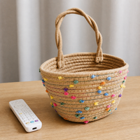 Rope Laundry Basket, Woven Laundry Hamper with Handles, Toy Storage for Nursery & Living Room, Bohemian Decor