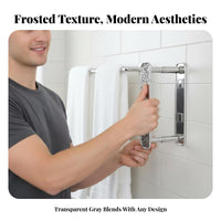 No Drilling Glacier Pattern Hanger Rack Extendable Design Drill-without Drilling Hanger Storage Rack Expandable for Renters, Homeowners