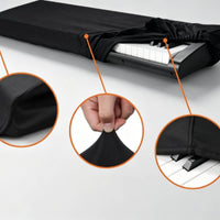 Piano Keyboard Dust Cover Stretchy Electronic Keyboard Cover with Drawstring Elastic Snug-Fit for Keyboardists, Home Studio