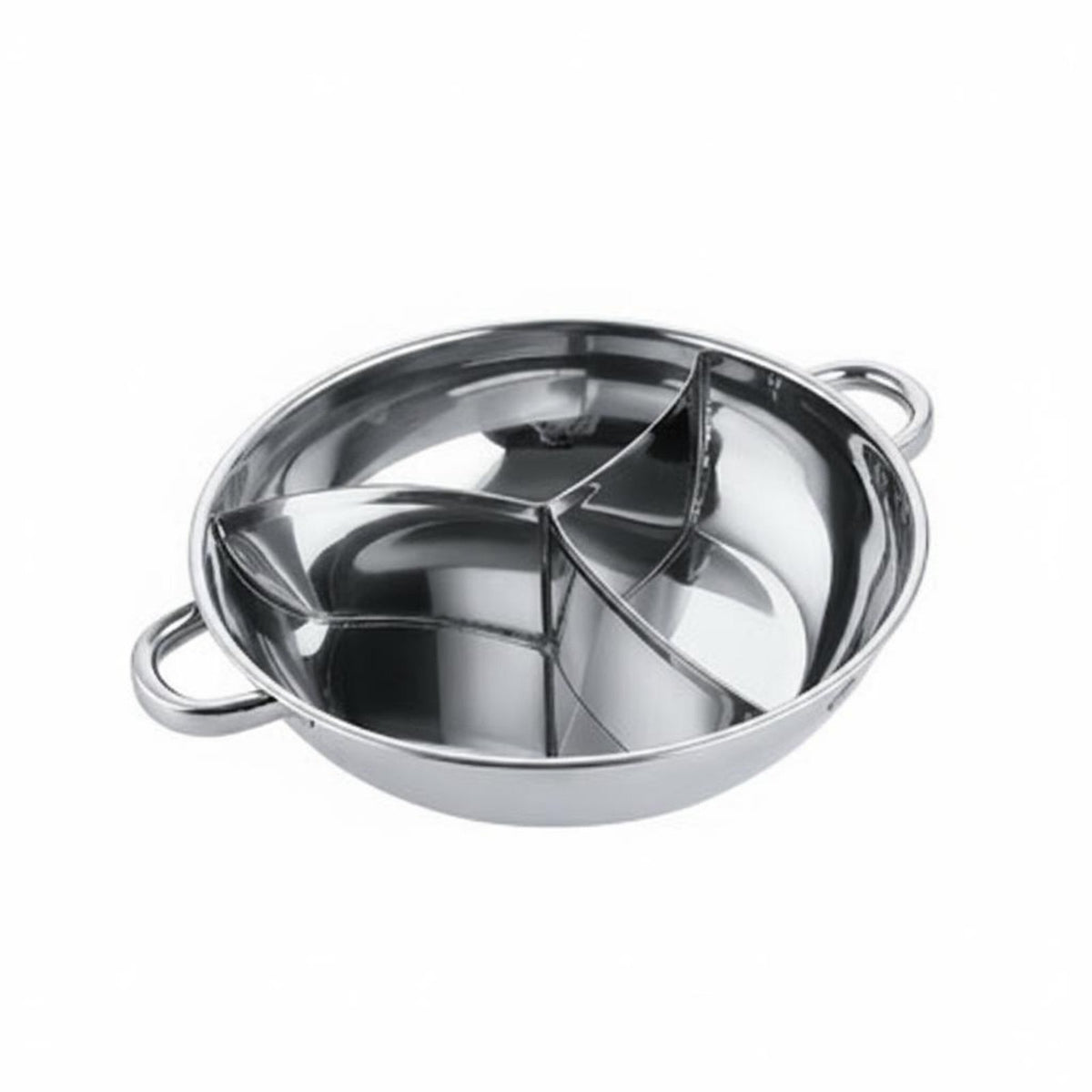 Induction Compatible Multi-Section Hot Pot Thickened Body Divided Hot Pot Flat Bottom Cookware for Parties
