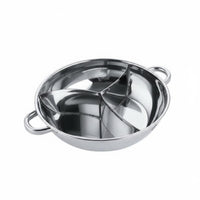 Induction Compatible Multi-Section Hot Pot Thickened Body Divided Hot Pot Flat Bottom Cookware for Parties