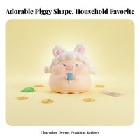 Cute piggy bank Animal Figure Adorable Desk Ornament Cartoon Statuette for Teens, Shelf Display, Car Dashboard