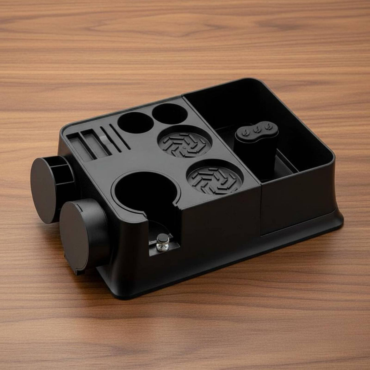 Espresso Tamping Station Multi-Accessory Storage Coffee Tamper Station with Knock Box Portafilter Tamping Stand Easy to Clean