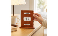Vintage-Style Perpetual Calendar with Knobs Self-Standing Wooden Perpetual Calendar Decorative Reusable for Professionals, Students, Home Office, Study