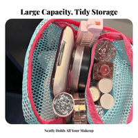 Lightweight Mini Mesh Cosmetic Pouch Multipurpose Portable Makeup Bag Easy to Clean for Travelers, Students, Daily Use, Bathroom, Handbag