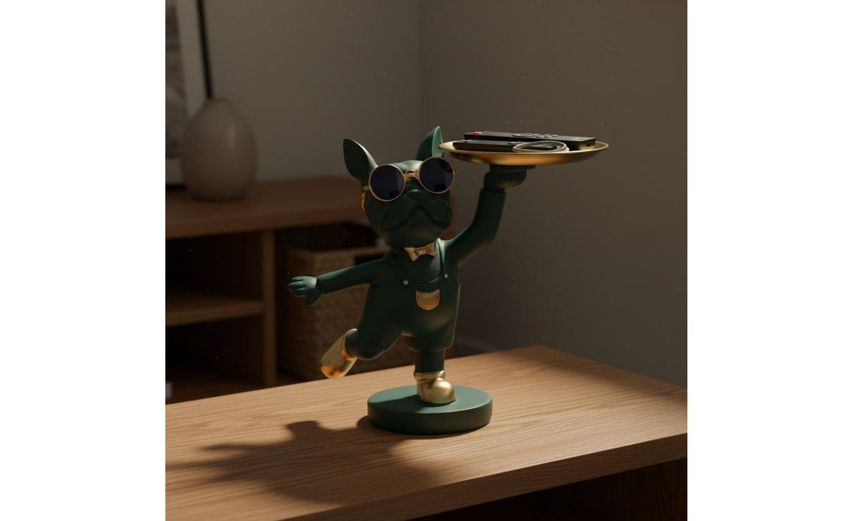 Canine Butler Statue Multi-Functional French Canine Key Tray Countertop Storage Artistic Decoration House Decoration